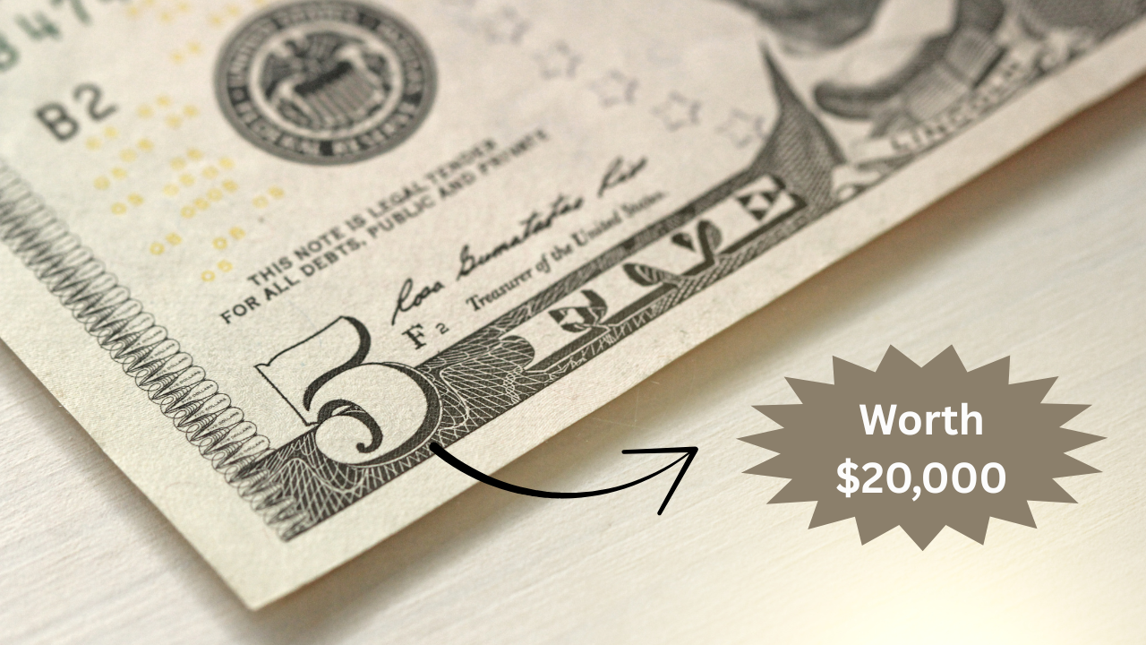 Rare $5 Bill Mismatched Serial Number Worth $20,000